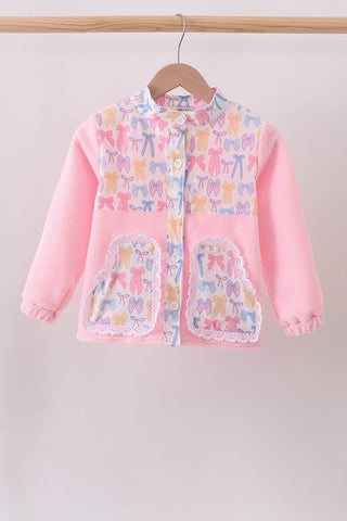 Pink Bow Fleece mom&me Jacket