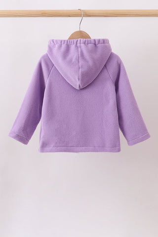 Purple Fleece Bow Coat