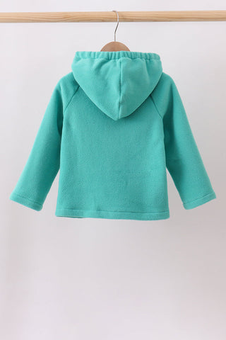 Turquoise Fleece Bow Coat