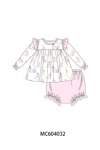 Pink all day adventure ruffle bloomer set