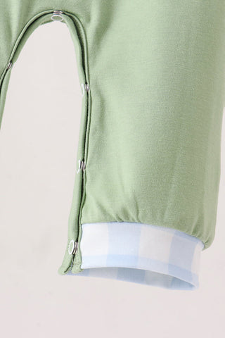 Green Pumpkin Embroidery Romper