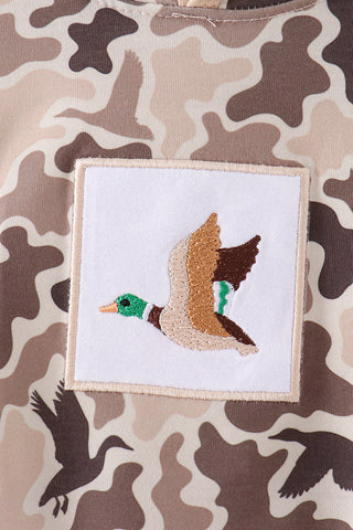 Camouflage duck embroidery hoodie bubble