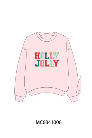 Pink Holly Jolly French Knot Mom&me Top