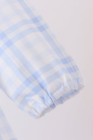 Blue Plaid Ruffle Dress