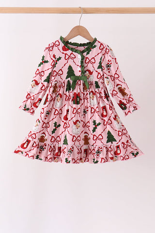 Pink Christmas Tree Bamboo Dress