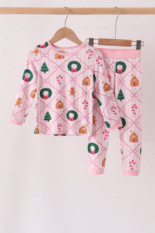 Pink Christmas Tree Bamboo Mom&me Pajama Set