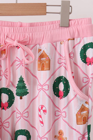 Pink Christmas Tree Bamboo Mom&me Pajama Set