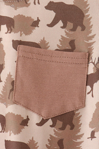 Brown camouflage pocket jogger set