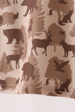 Brown camouflage pocket jogger set
