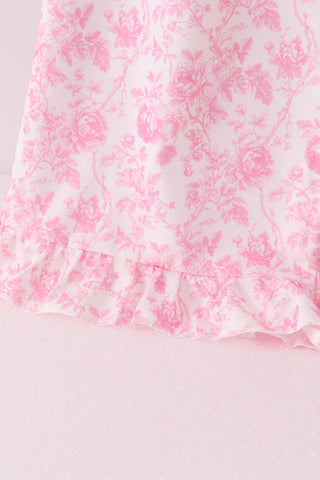 Pink floral print mom&me pants set