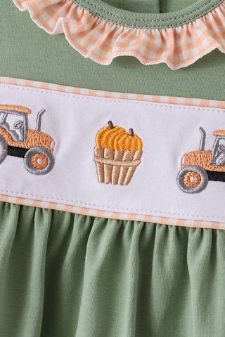 Green farm embroidery bloomer set