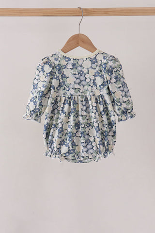 Vintage Floral Smocked Ruffle Bubble