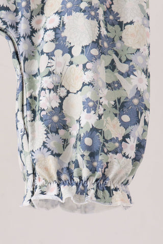 Vintage Floral Smocked Ruffle Romper Set
