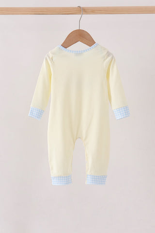 Beige goose embroidery romper