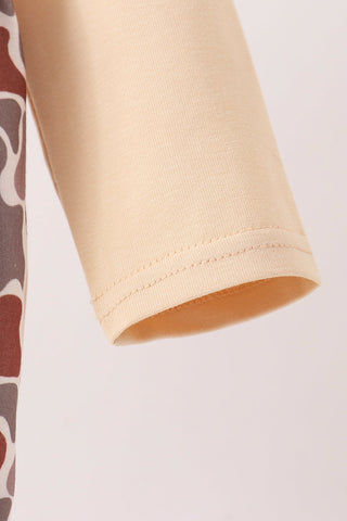 Khaki camoufalge cross deer embroidery bubble