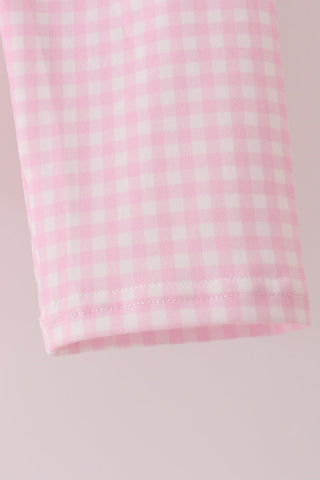 Pink sweet as pie embroidery ruffle pants set