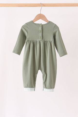 Green Solid Romper