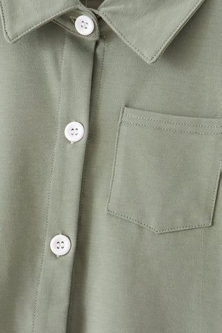 Green Pocket Button Down Shirt