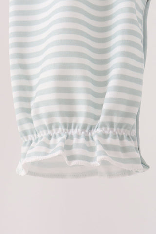 Sage santa applique stripe romper
