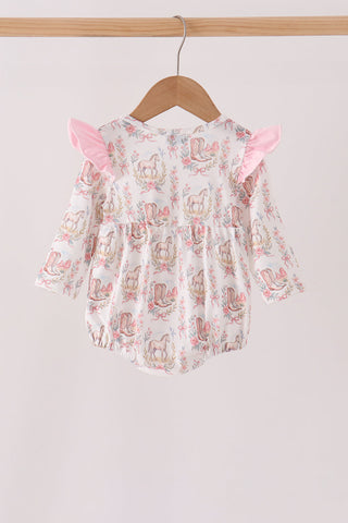 Pink horse ruffle bubble
