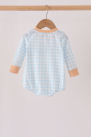 Pumpkin Pie Embroidery Gingham Bubble