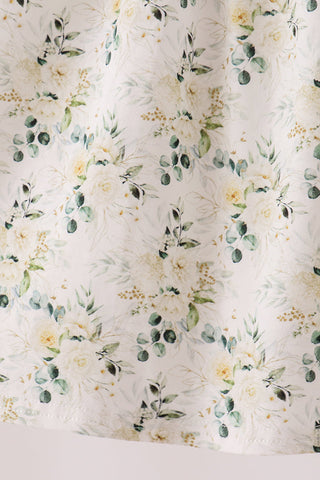 Sage floral smocked ruffle dress
