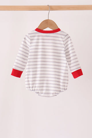 Gray Stripe Daddy's Helper Embroidery Bubble