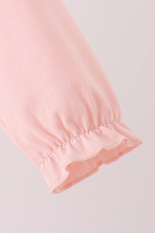 Pink Chicken Applique Jumpsuit Set
