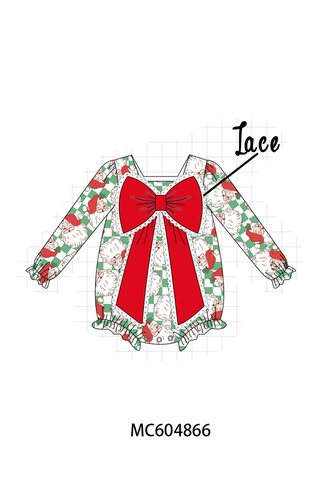 Red Santa Bow Lace Bubble