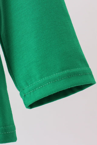 Green Farm Cow Embroidery Top