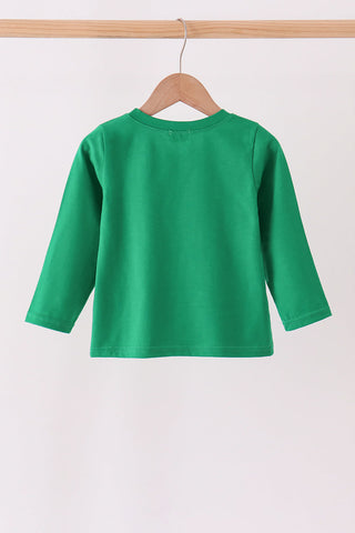Green Farm Cow Embroidery Top