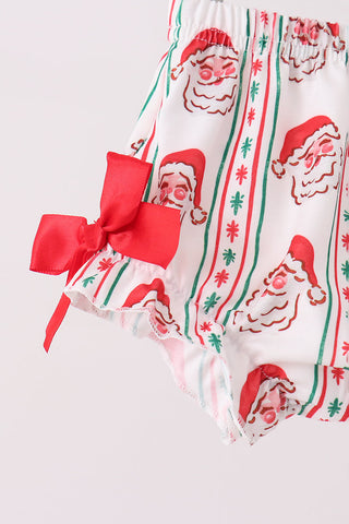 Green Santa Embroidery Bloomer Set