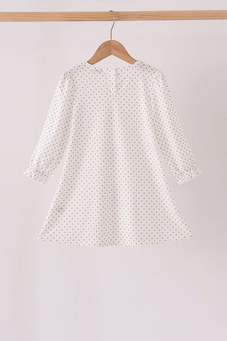 Pink Gingerbread Embroidery Ruffle Dress