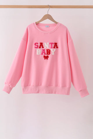 Pink Santa Baby French Knot Mom&me Top