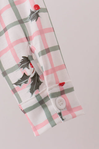 Red Holly Button Down Shirt