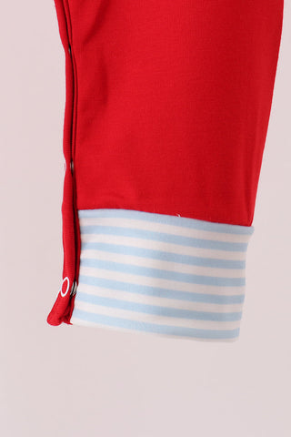 Red Reindeer French Knot Romper