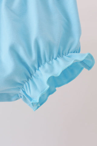 Blue Castle Embroidery Ruffle Bloomer Set
