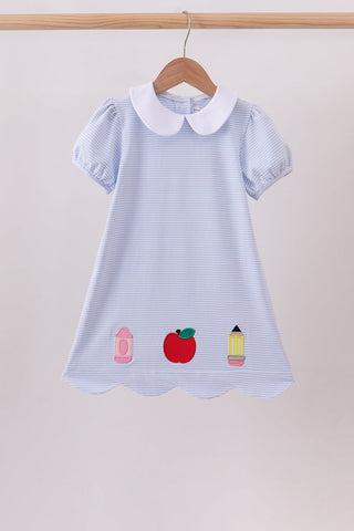 Blue School Applique Dress