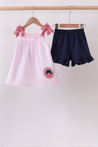Pink Apple Gingham Set