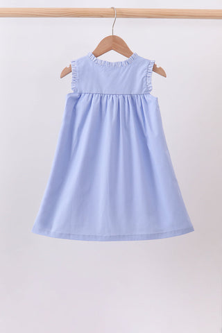 Blue Sailboat Embroidered Dress