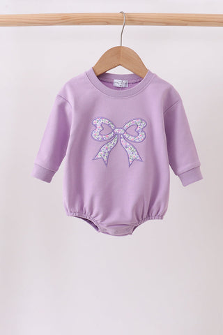 Purple Floral Bow Embroidery Bubble