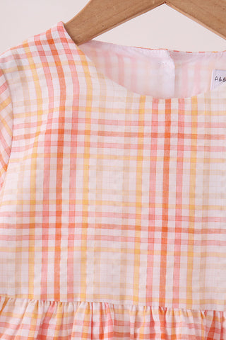 Pink plaid ruffle dress