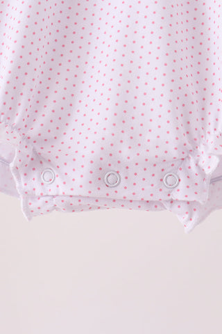 Pink dot turkey embroidery ruffle bubble