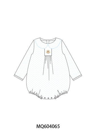 Blue dot turkey embroidery bubble