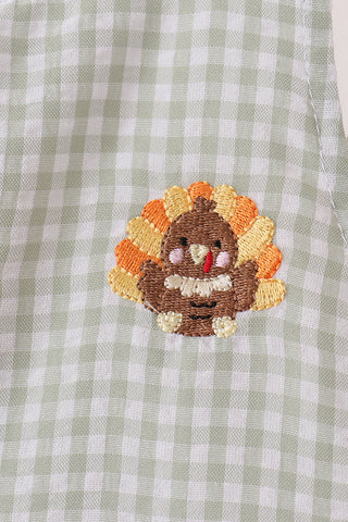 Beige turkey embroidery gingham jonjon