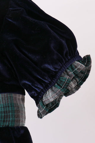 Navy plaid bow dress