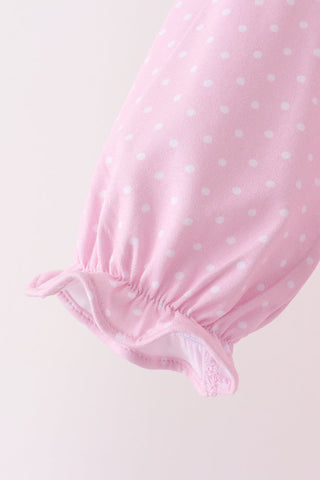 Pink christmas tree gingerbread embroidery pants set