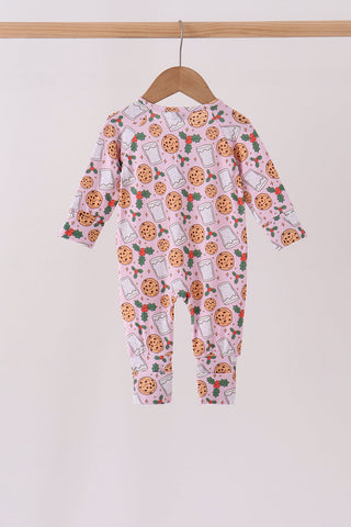 Pink milk cookie holly bamboo romper
