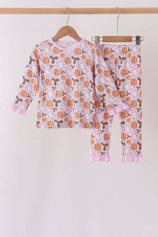Pink milk cookie holly bamboo pajama set