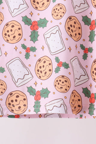 Pink milk cookie holly bamboo pajama set